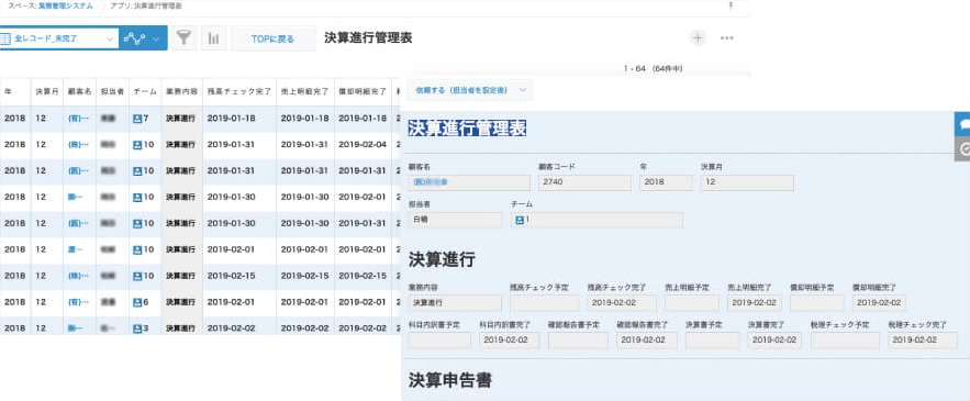 決算進行管理表